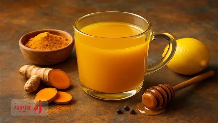 طرز تهیه چای زردچوبه | نوشیدنی طلایی برای سم‌زدایی بدن و لاغری