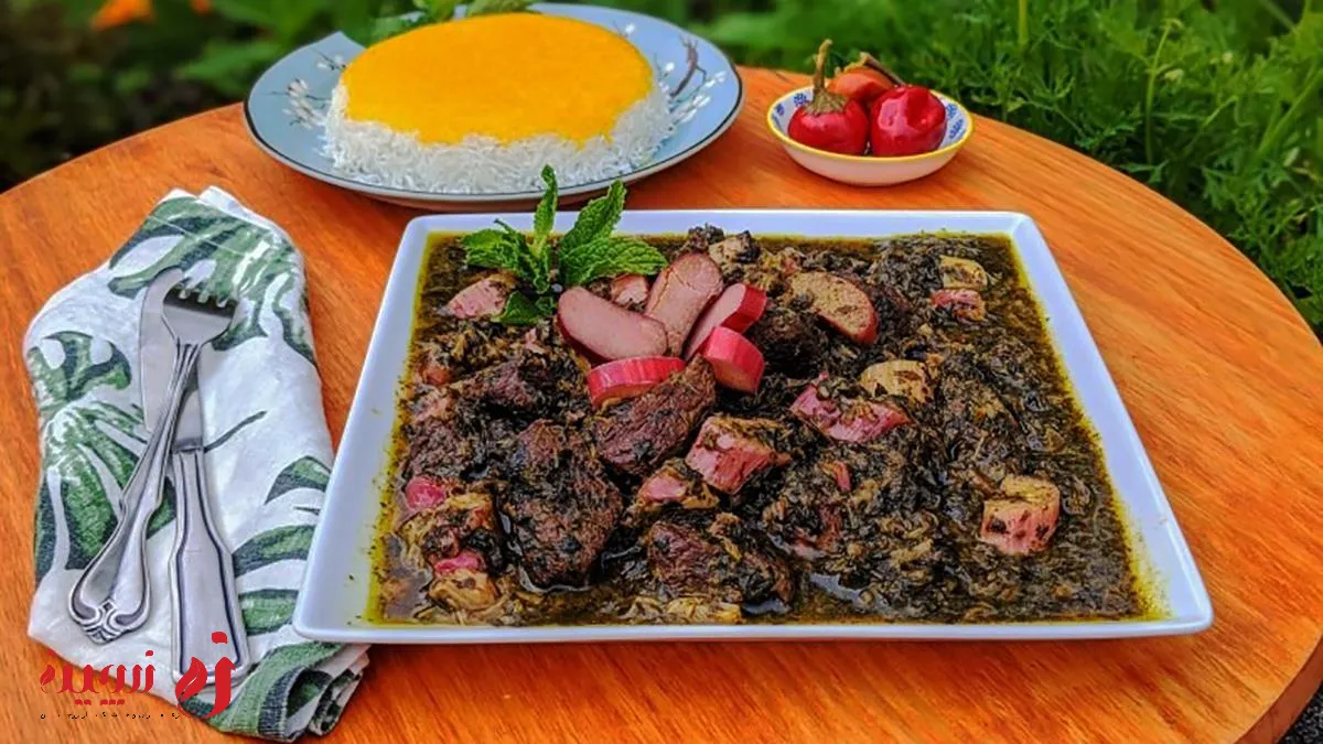 طرز تهیه خورش ریواس با گوشت | خورشتی ترش و خوشمزه