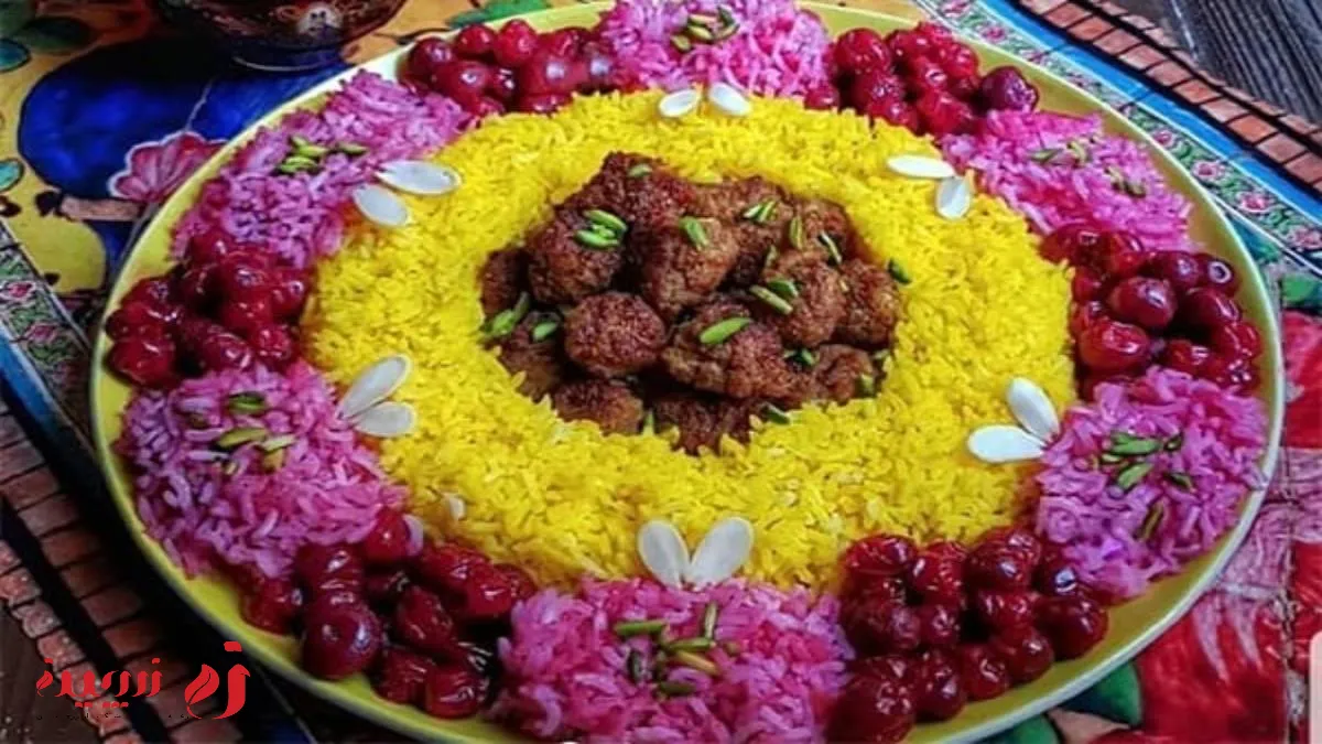 طرز تهیه آلبالو پلو مجلسی با گوشت قلقلی و مرغ