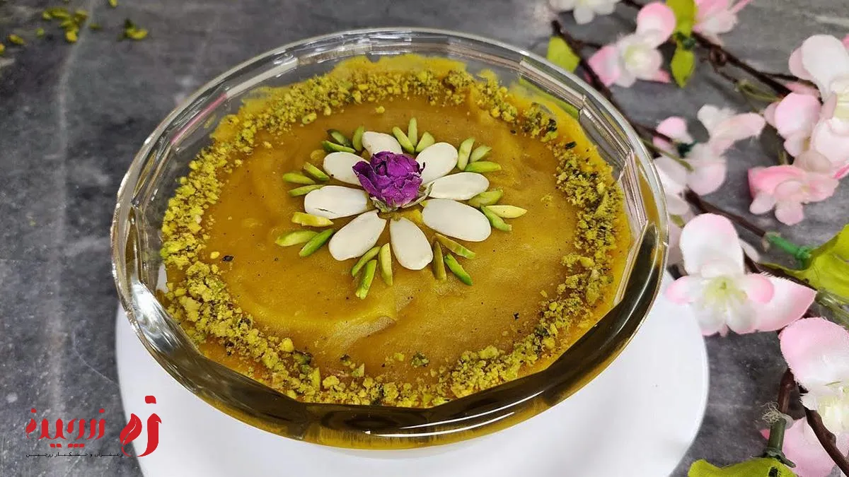 طرز تهیه کاچی زعفرانی (با شیره انگور): فوت و فنهای دستیابی به بافت لطیف
