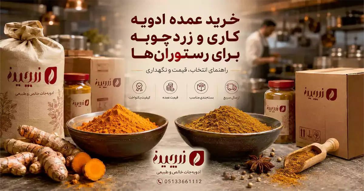 راهنمای انتخاب ادویه کاری و زردچوبه برای رستورانها | از نمونه تا نگهداری