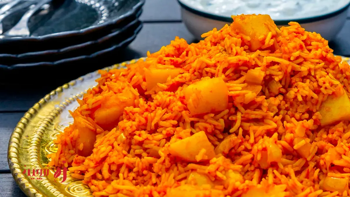ته دیگ طلایی دمی گوجه فرنگی